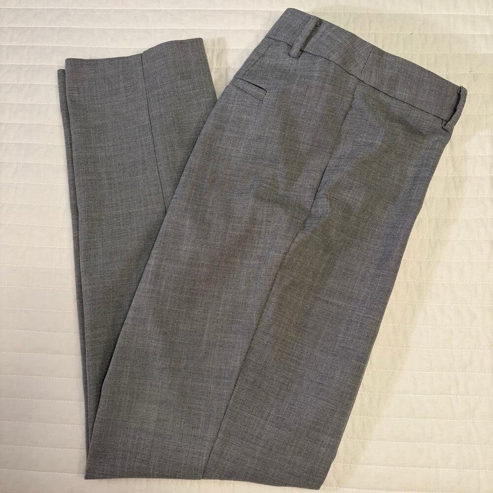 Talbots Gray High Waist Flat Front Straight Pants Womens 8